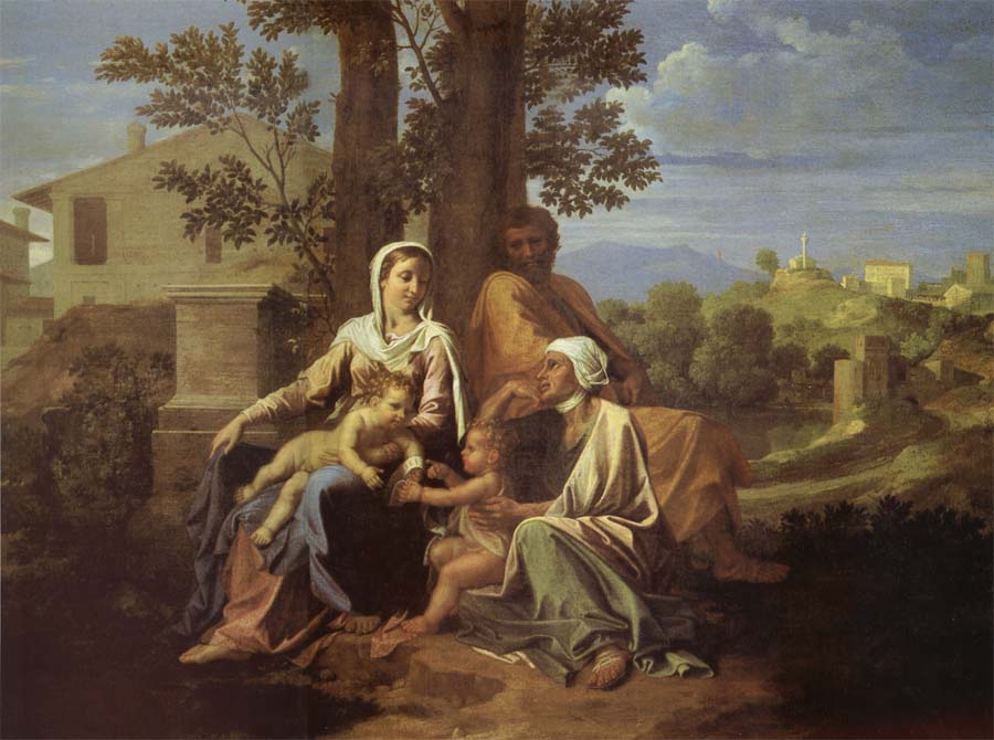 The Sacred Family in a landscape